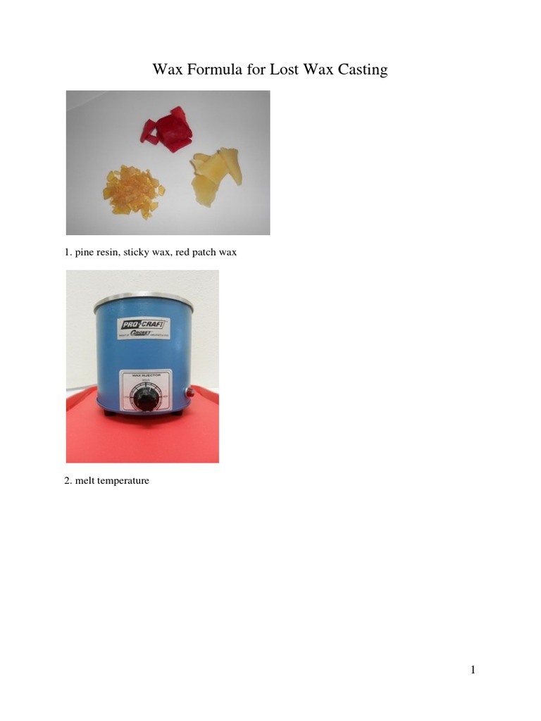 Wax Formula For Lost Wax Casting PDF