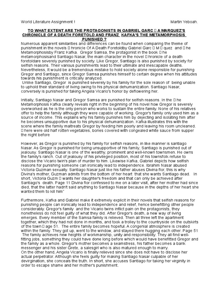 The metamorphosis summary picture