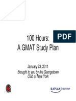 100 Hours A GMAT Study Plan