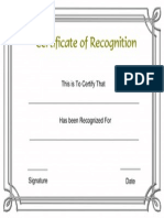 Certificate of Recognition