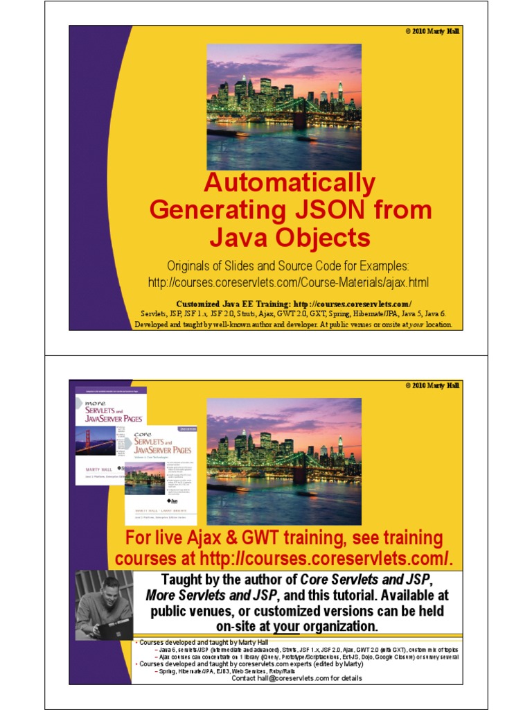 JSON Generation | PDF | Java Servlet | Java Server Pages