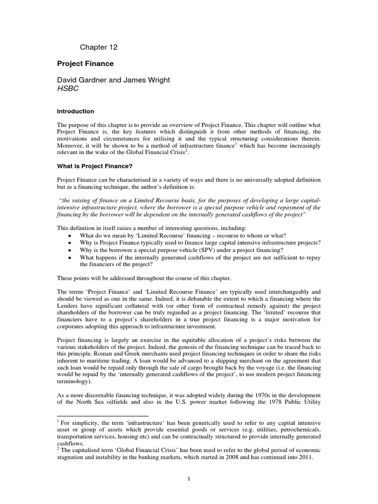 Project Finance | PDF | Finance & Money Management | Social Science