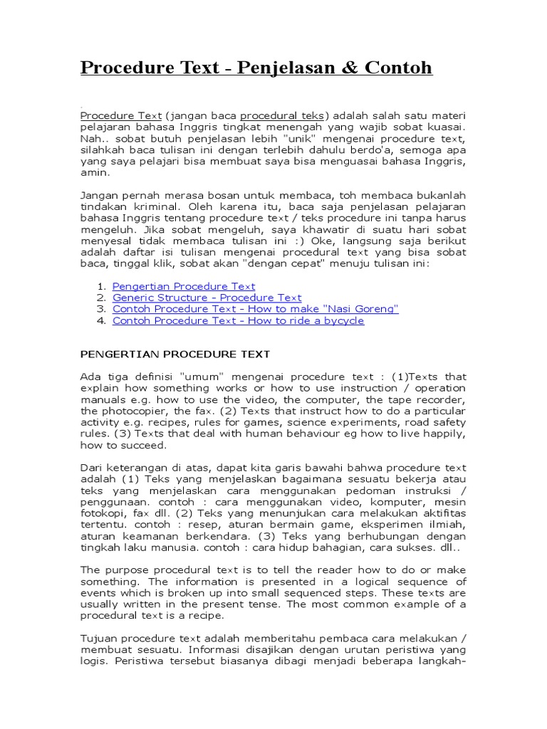 Contoh Teks Prosedur Nasi Goreng Bahasa Inggris Simak Contoh Teks Prosedur Nasi Goreng Bahasa Inggris Simak