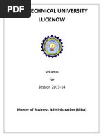 G.B. Technical University Lucknow: Syllabus For Session 2013-14