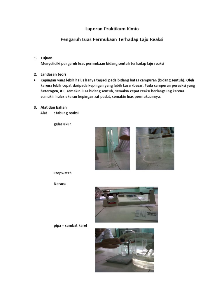 Laporan Praktikum Kimia Laju Reaksi