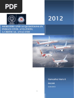 AL II Mergers and Aquistions in Indian Civil Aviation