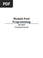 Module Pool Programming: Sap Abap Training Document