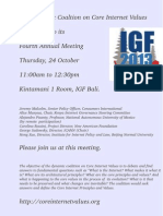 Invitation To The Core Internet Values IGF Bali Meeting