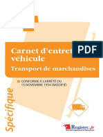 M033-Carnet Entretien Vehicule - Transport de Marchandises Extraits