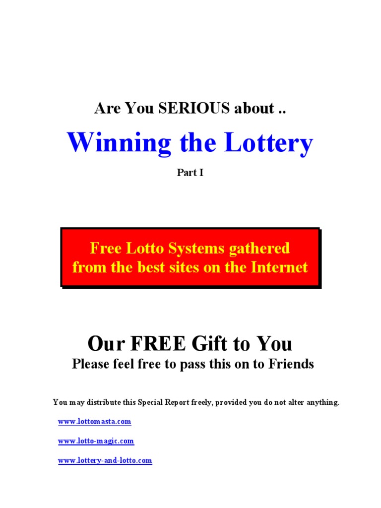 Free Lotto Systems - Volume 1 PDF | PDF | Lottery | Gaming And Lottery