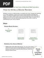 Download How to Write a Movie Review With Sample Reviews - WikiHow by Clarissa Coimbra SN176563016 doc pdf