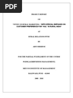 customer preference for HUL Project Report