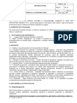 Cartea Tehnica A Constructiei | PDF