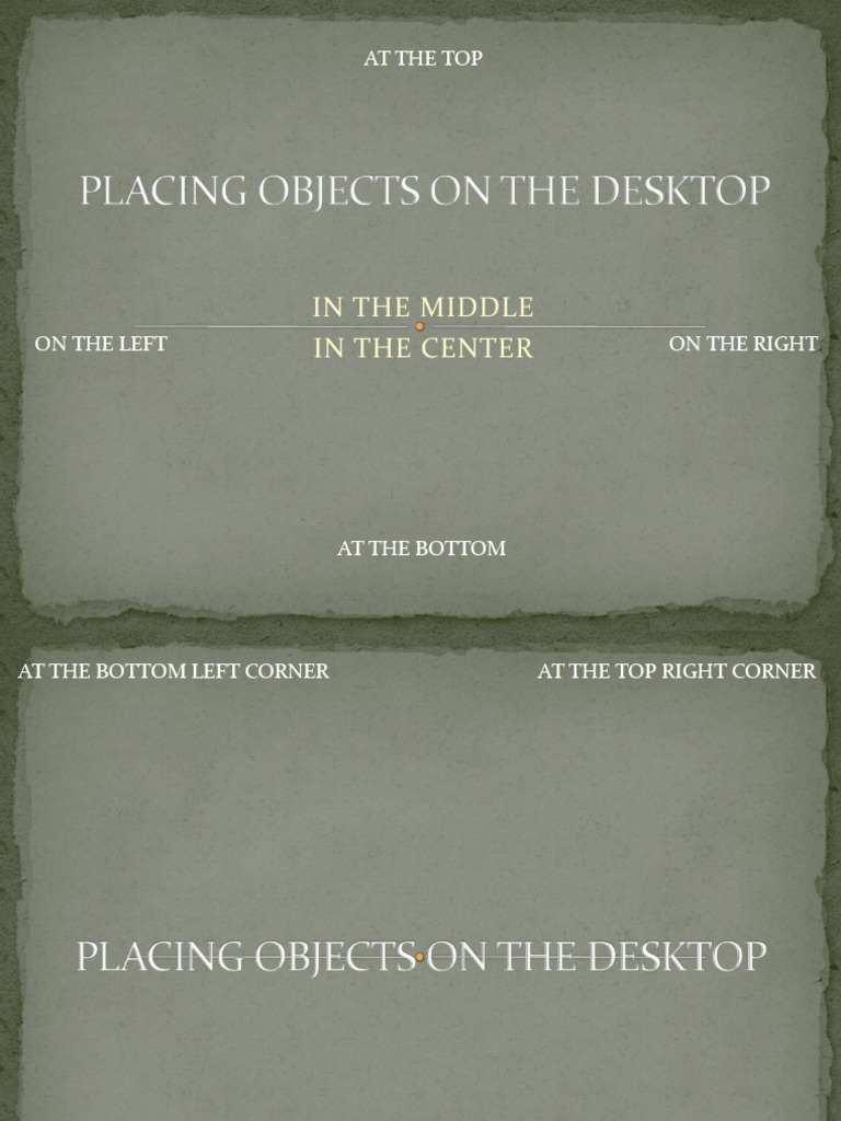 Placing Objects On The Desktop | PDF | Language Arts & Discipline