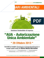 DR - Ssa Paola Fiore ETICAMBIENTE® Seminario Ambientale AUA - Autorizzazione Unica Ambientale 29 Ottobre 2013