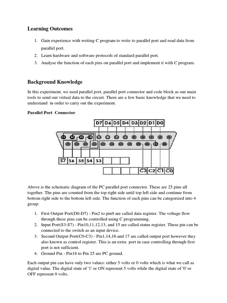 C Programming with Parallel Port Basics | PDF | Computer Program ...