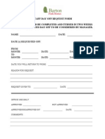 Staff Day Off Request Form Template