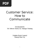 Communication skills for better Customer Services