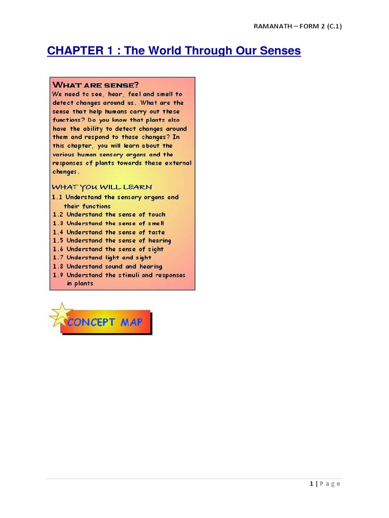 SCIENCE FORM 2 (Chapter 1) NOTES | PDF | Lens (Optics) | Hearing