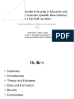 Presentation - The Impact of Gender Inequality in Education and Employment On Economic Growth