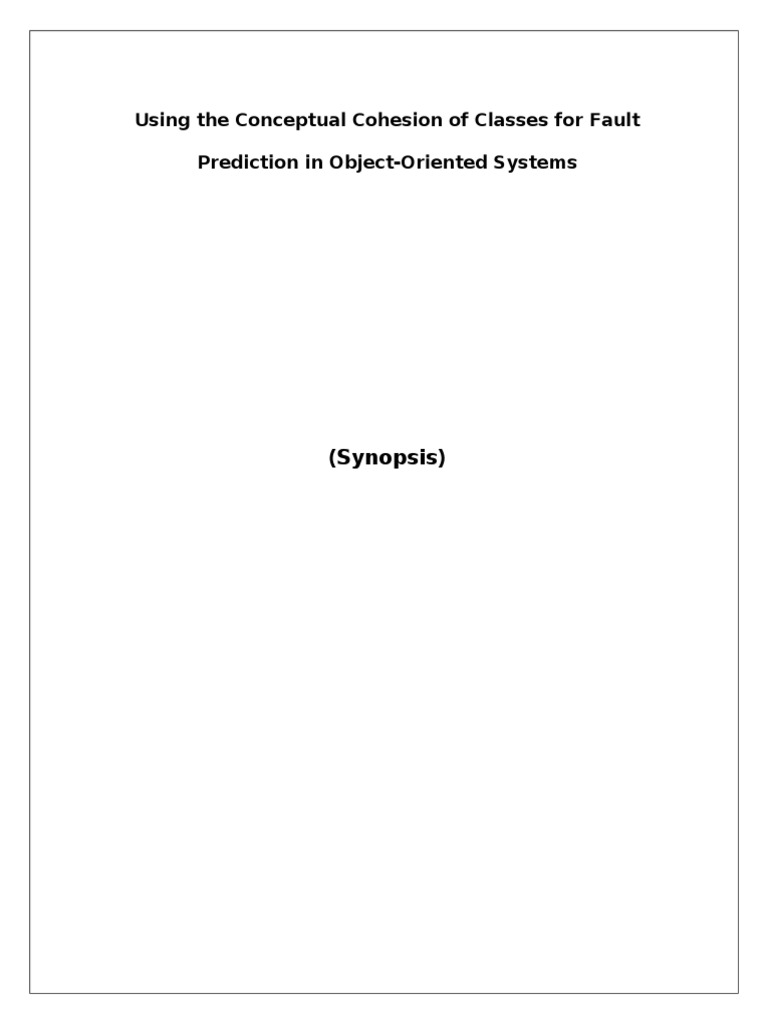 Using The Using The Conceptual Cohesion of Classes For Fault Prediction ...