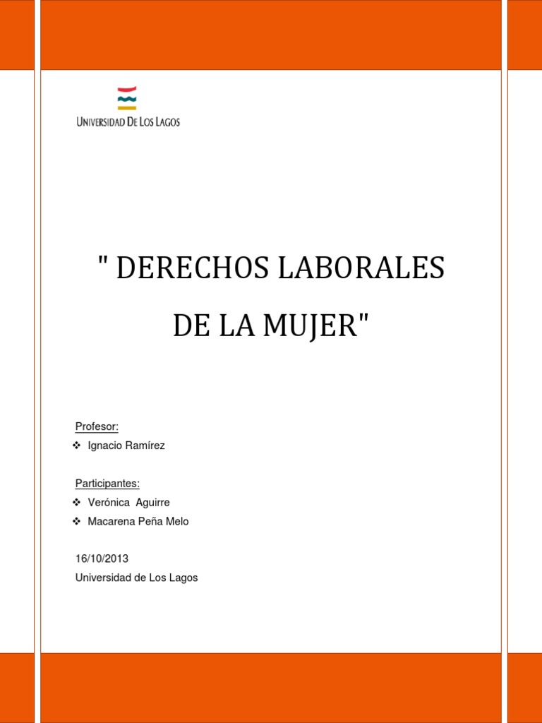 Los Derechos Laborales de La Mujer | PDF | Derechos | Derecho laboral