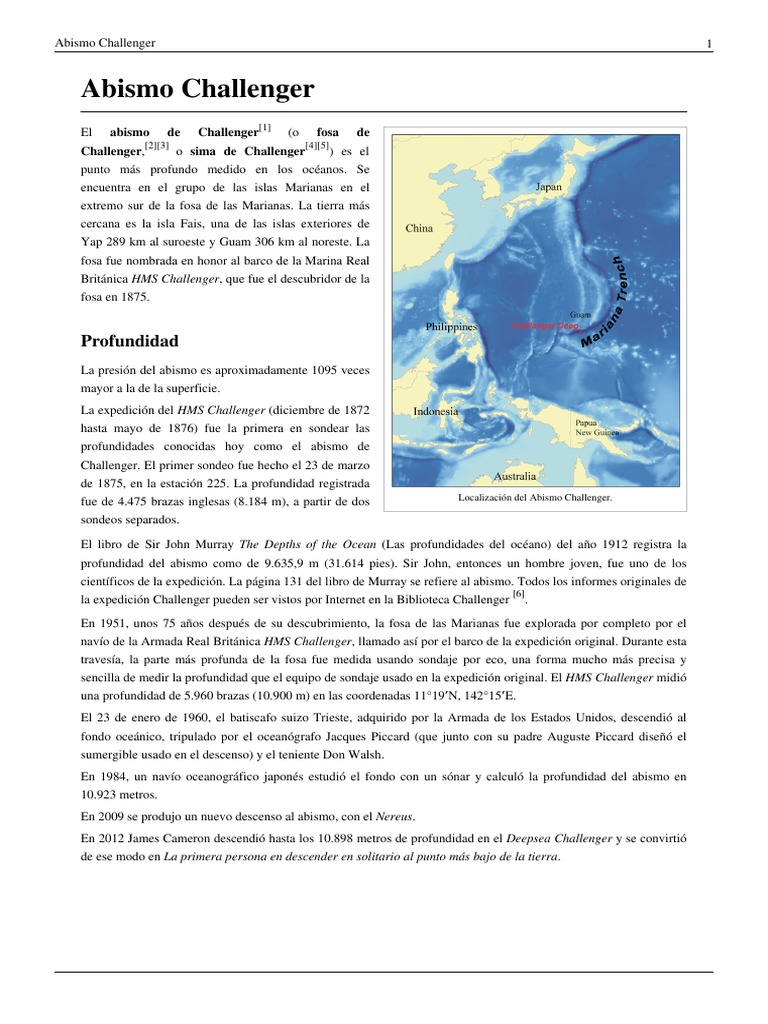 Abismo Challenger | PDF | Océanos | Embarcación