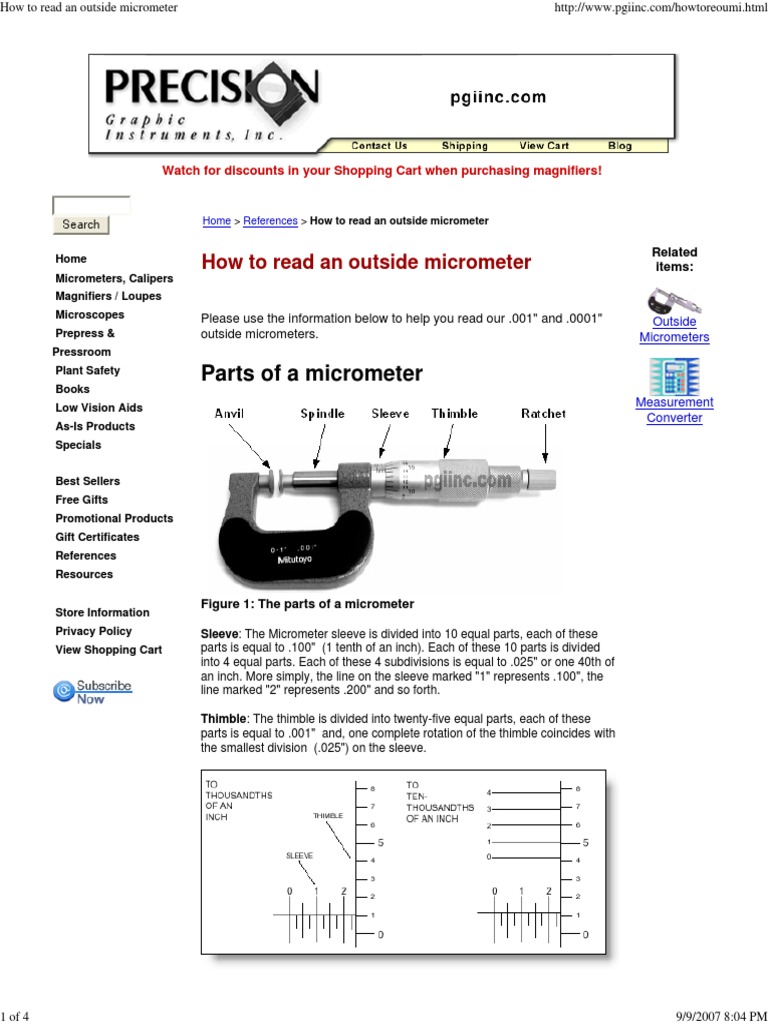 How to Read Micrometer Scientific Observation