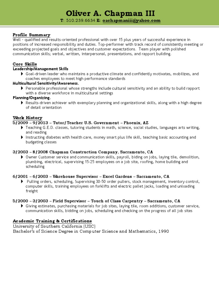 Oliver A. Chapman III | PDF