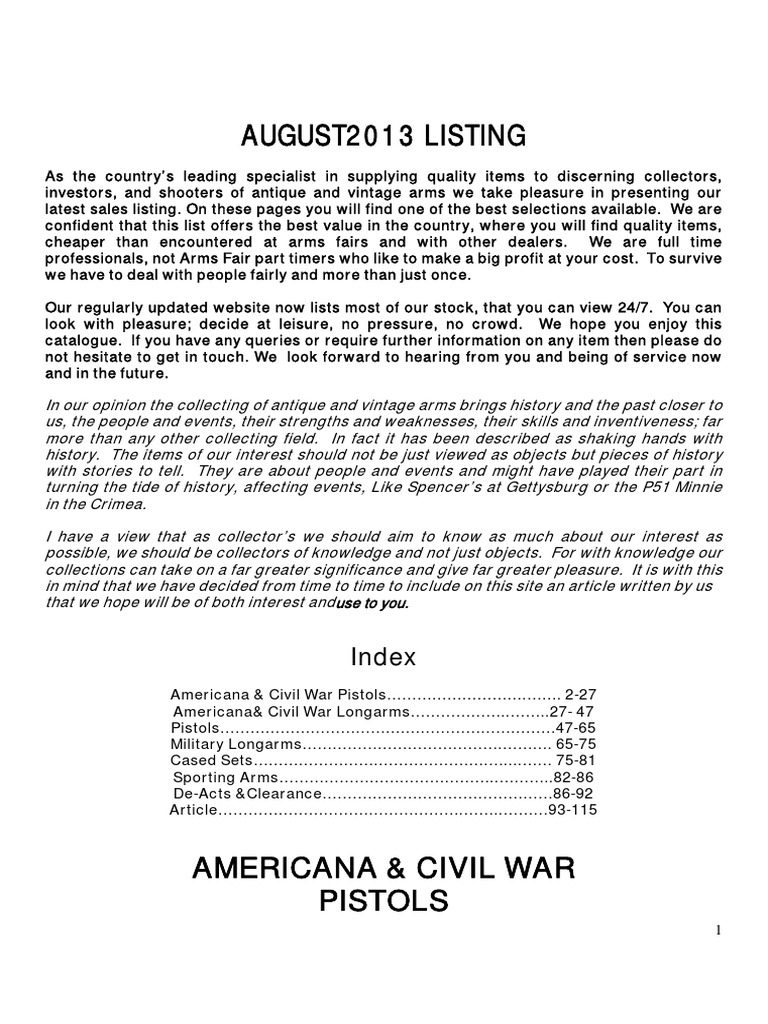 Antique and Vintage Pistol Collection | PDF | Revolver | Cartridge ...