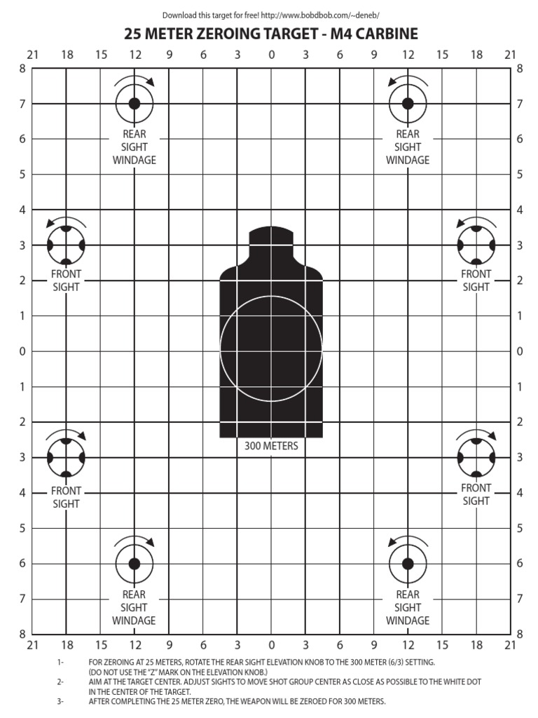 Printable M4 Zero Targets - Printable Word Searches