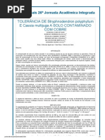tolerância de stryphnodendron polyphyllum e cassia multijuga a solo contaminado com cobre