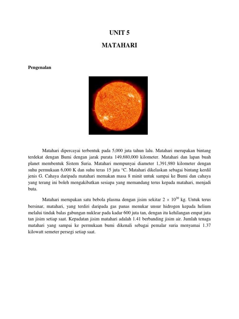 Unit 5 Matahari Pdf