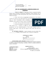 Affidavit of Aggregate Landholdings of Vendor