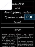 Aquinas Philippines Under Spanish Colonial Rule: and The