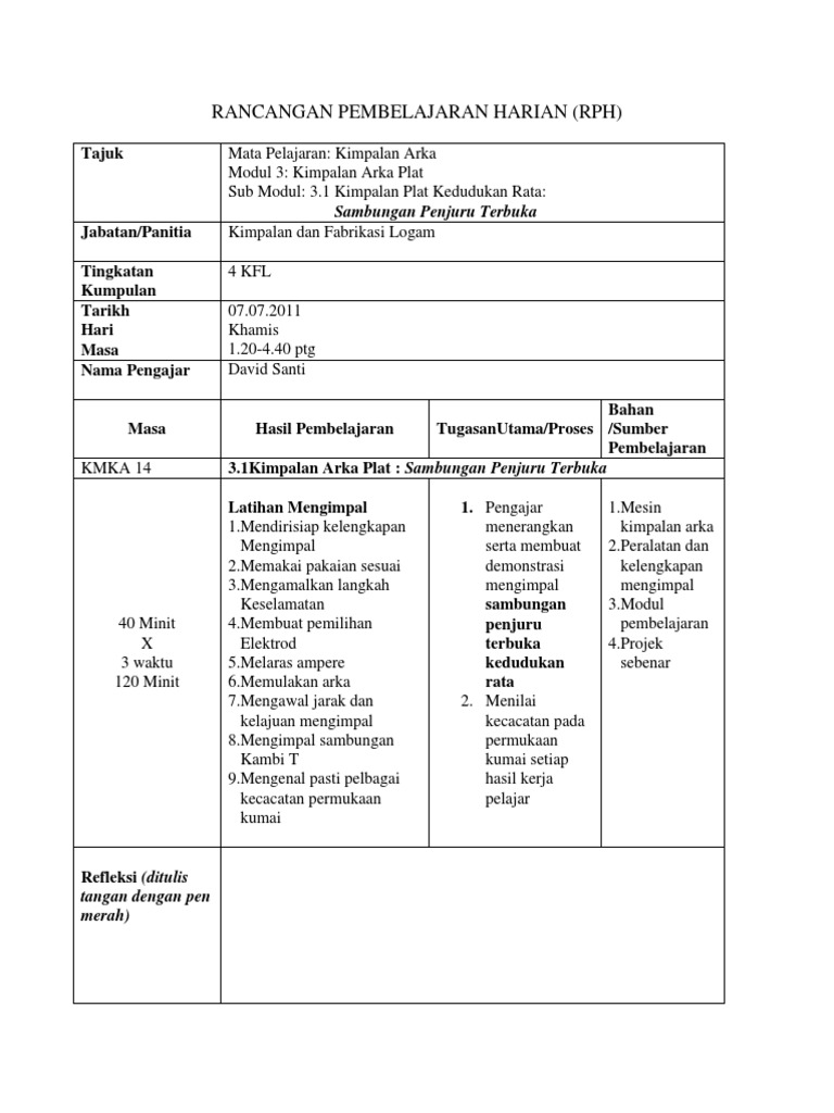 Rancangan Pembelajaran Harian Pdf