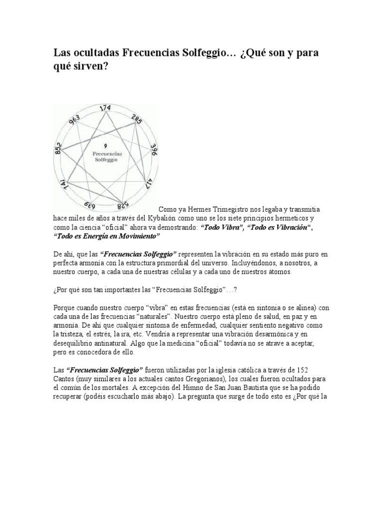 Frecuencias Solfeggio y su poder sanador | PDF | Chakra ...