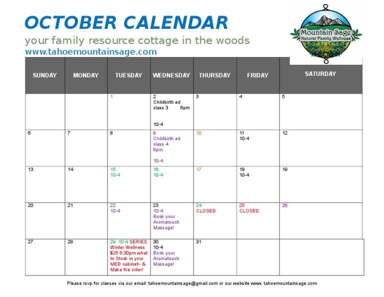 Family Wellness Events Calendar | PDF | Cooking, Food & Wine
