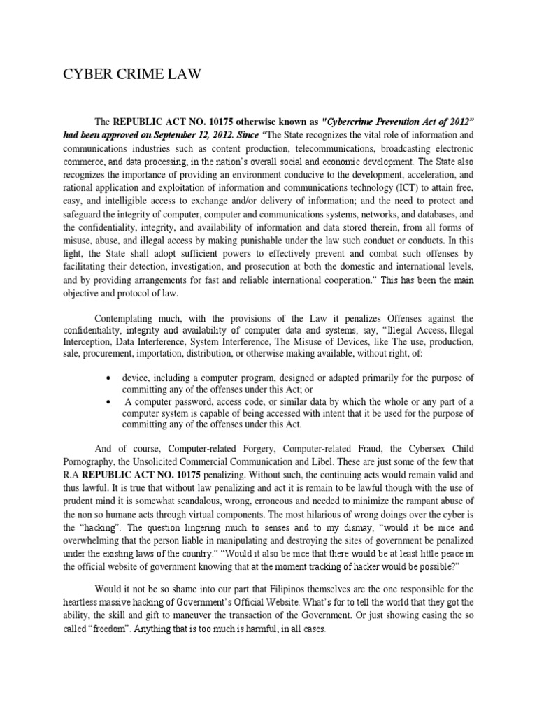 Cyber Crime Law Cybercrime