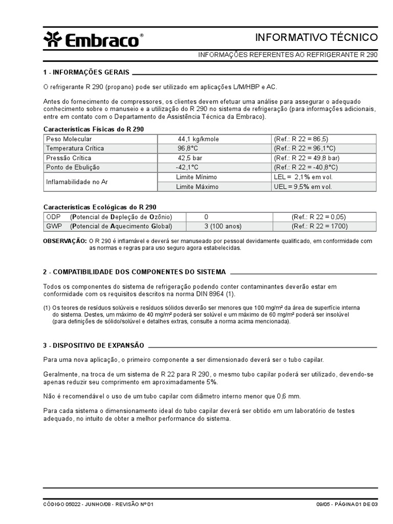 Uso Seguro do Refrigerante R290 | PDF | Umidade | Solubilidade