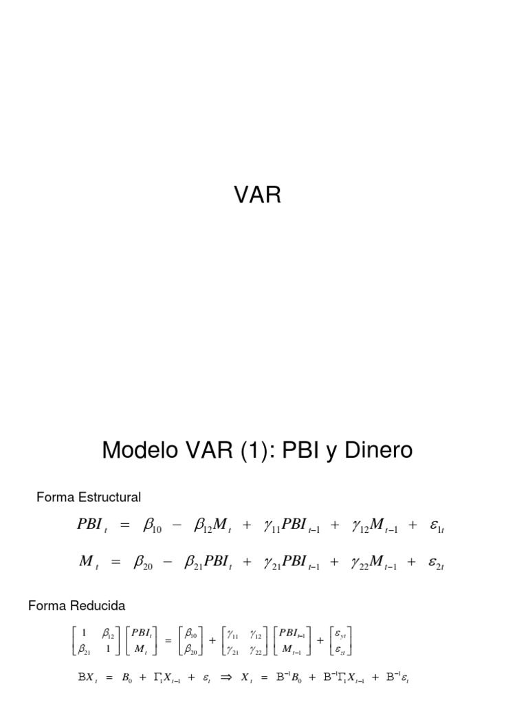 Modelo VAR: PBI y Dinero | PDF | Ciencias económicas | Enseñanza de ...