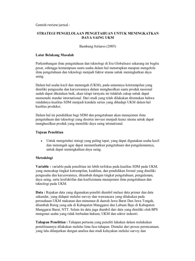 Contoh Review Jurnal