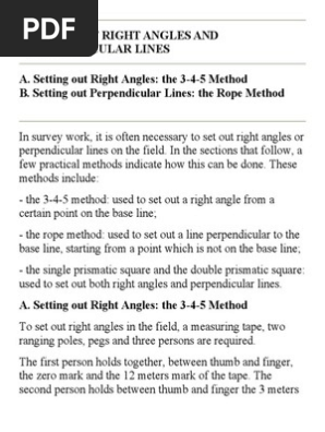 Setting Out Right Angle Pdf Prism Angle