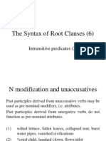 The Syntax of Root Clauses (6) : Intransitive Predicates