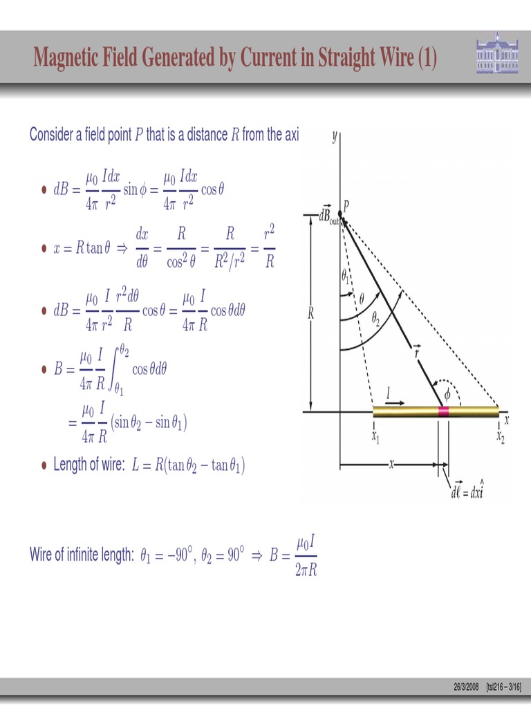 Magnetic Field Around a Current-Carrying Wire | PDF