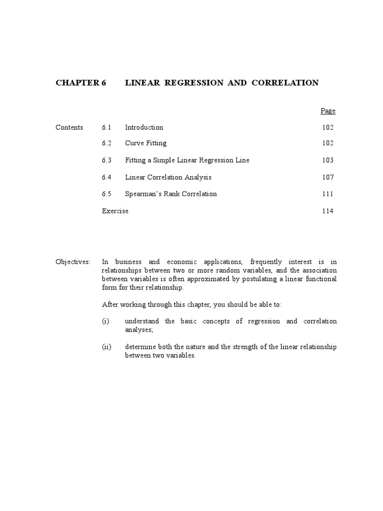 Linear Regression and Correlation Analysis | PDF