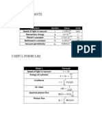 Constants Formulas Week2