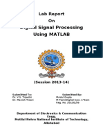 Digital Signal Processing Using MATLAB: Lab Report On