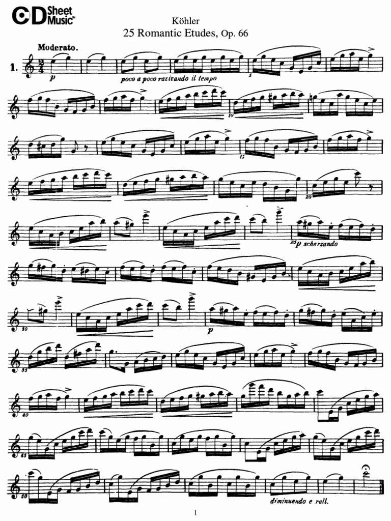 Köhler, Ernesto - 25 Romantic Etudes Op. 66 | PDF