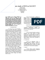 A Cogitate Study of IDS in MANET